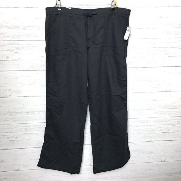 NEW Gap Women's Dark Gray Linen Blend Pants Button Fly size 16 length 32" - Picture 10 of 10